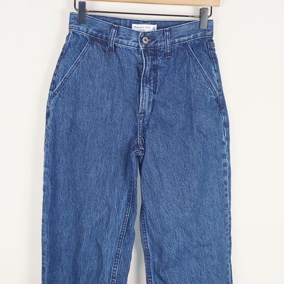 Abercrombie & Fitch The Loose High Rise Blue Jeans Womens Sz 24 - Picture 2 of 10